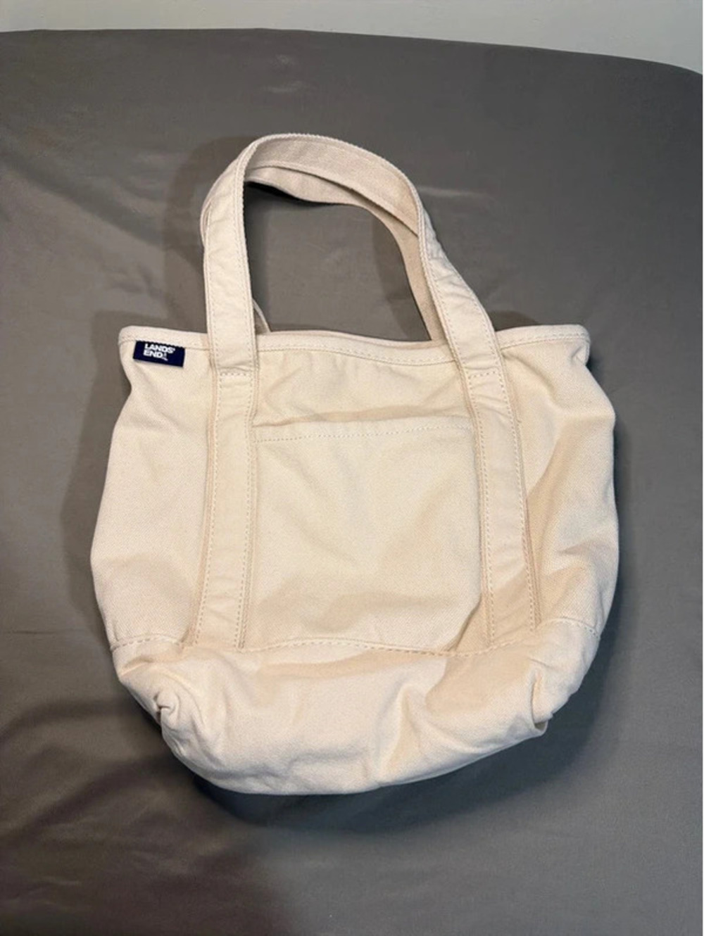 Vintage 90’s Lands End Boat Tote Bag Heavy Canvas Large Ivory